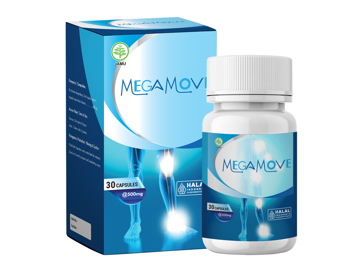 Megamove390-id gồm hộp và lọ sản phẩm
